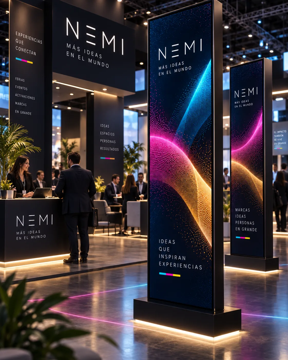 Tótem LED NEMI en feria de empresas